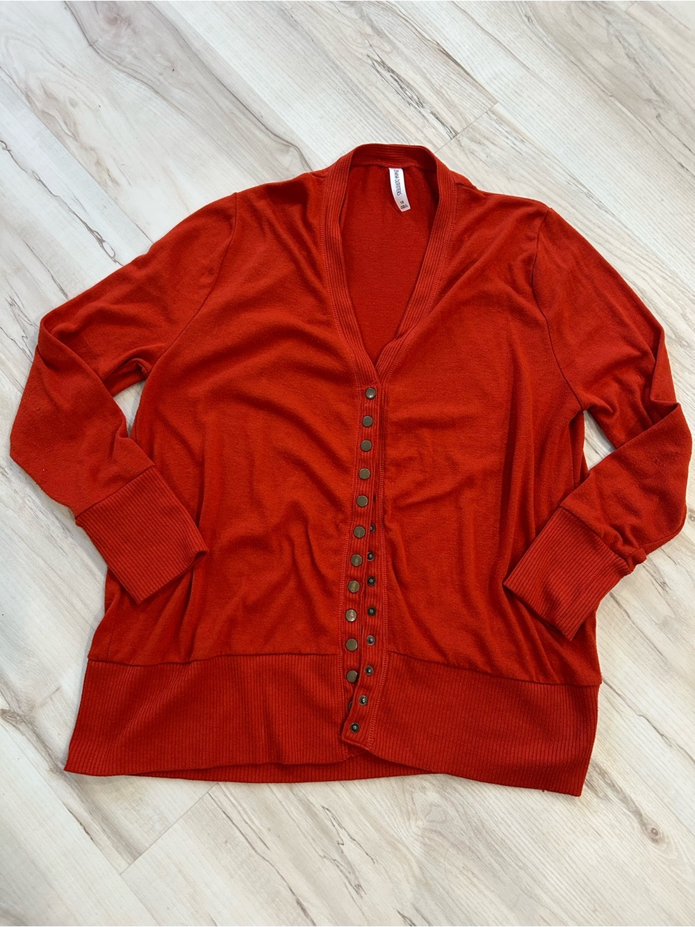 Zenana Outfitters Rust Button-Front V-Neck Cardigan